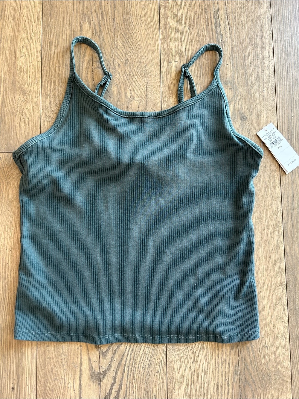 🦅 American Eagle Outfitters Ribbed Cami Tank in Forest Green